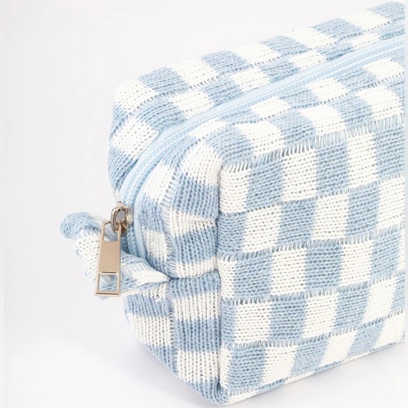 Blue Checkered Cosmetic Case | NWT - Picture 2 of 8
